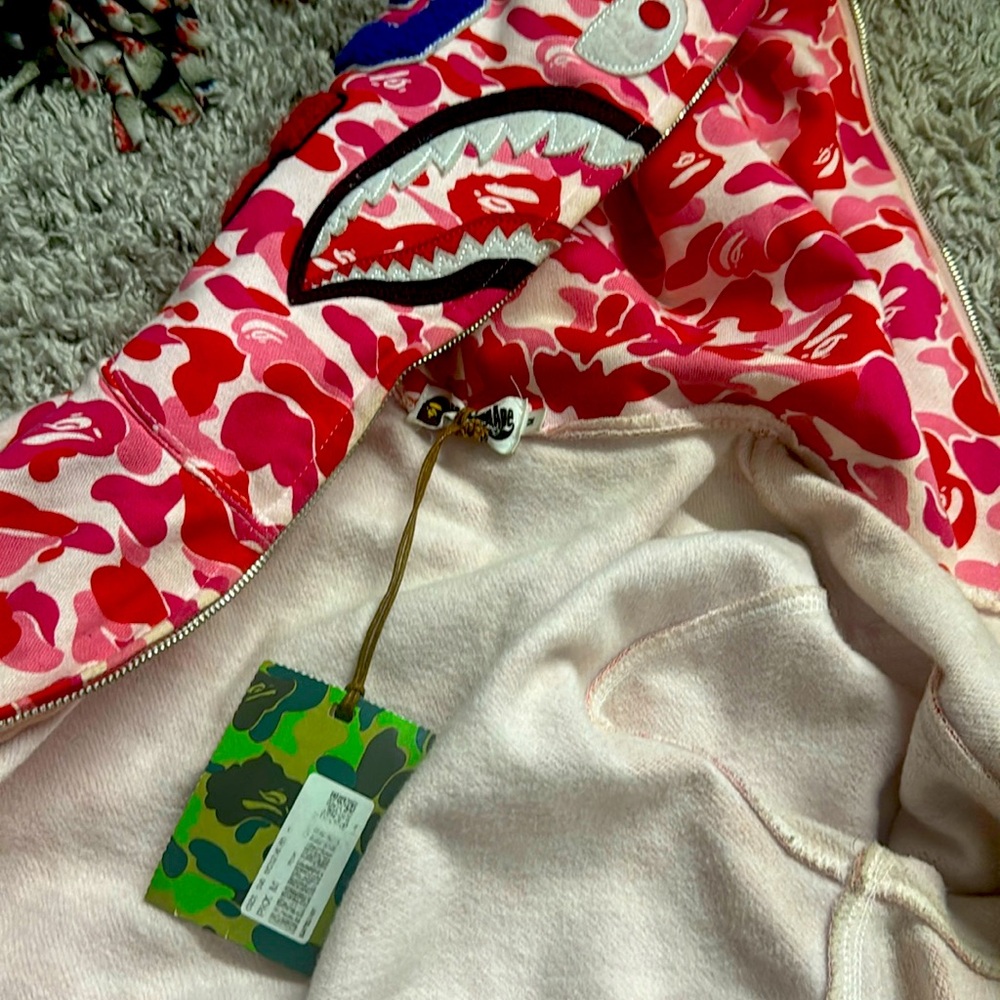 Authentic pink bape hoodie